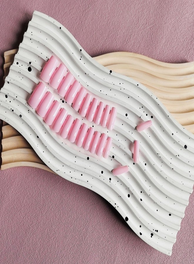 KXAMELIE Medium Coffin Nails - Press Ons, Glue Ons, Reusable 24 Fake Nails - Solid Color, Natural Thick, False Nails for Women - Image 4